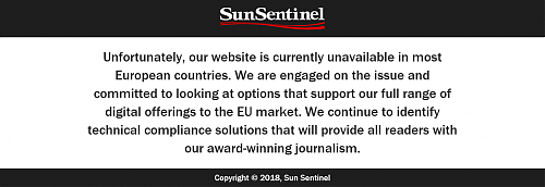 Klik op de afbeelding voor een grotere versie

Naam:  Screenshot_2020-12-03 Sun Sentinel - We are currently unavailable in your region.png‎
Bekeken: 44
Grootte:  35,3 KB
ID: 113442