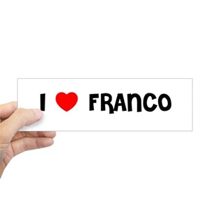 Naam: I_LOVE_FRANCO_Bumper_Sticker_300x300.jpg
Bekeken: 110
Grootte: 7,6 KB